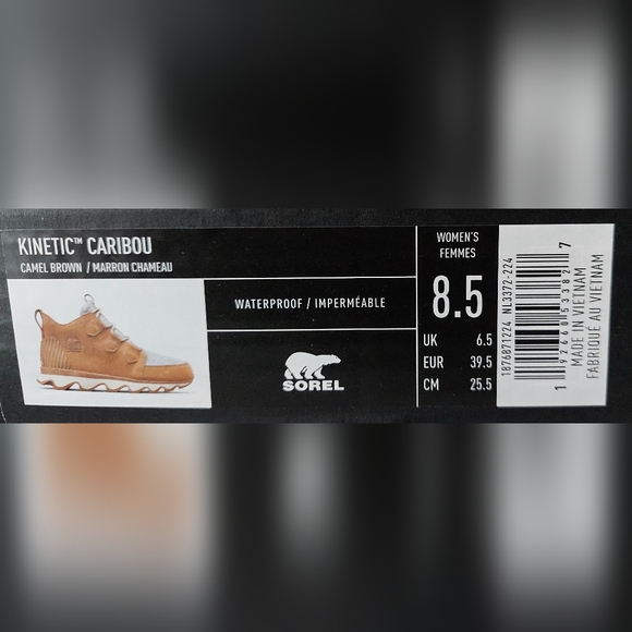 Sorel Camel Brown Tan and Gray Ankle Boots with Lace-Up, Cozy Felt Upper 8.5m - Picture 2 of 5